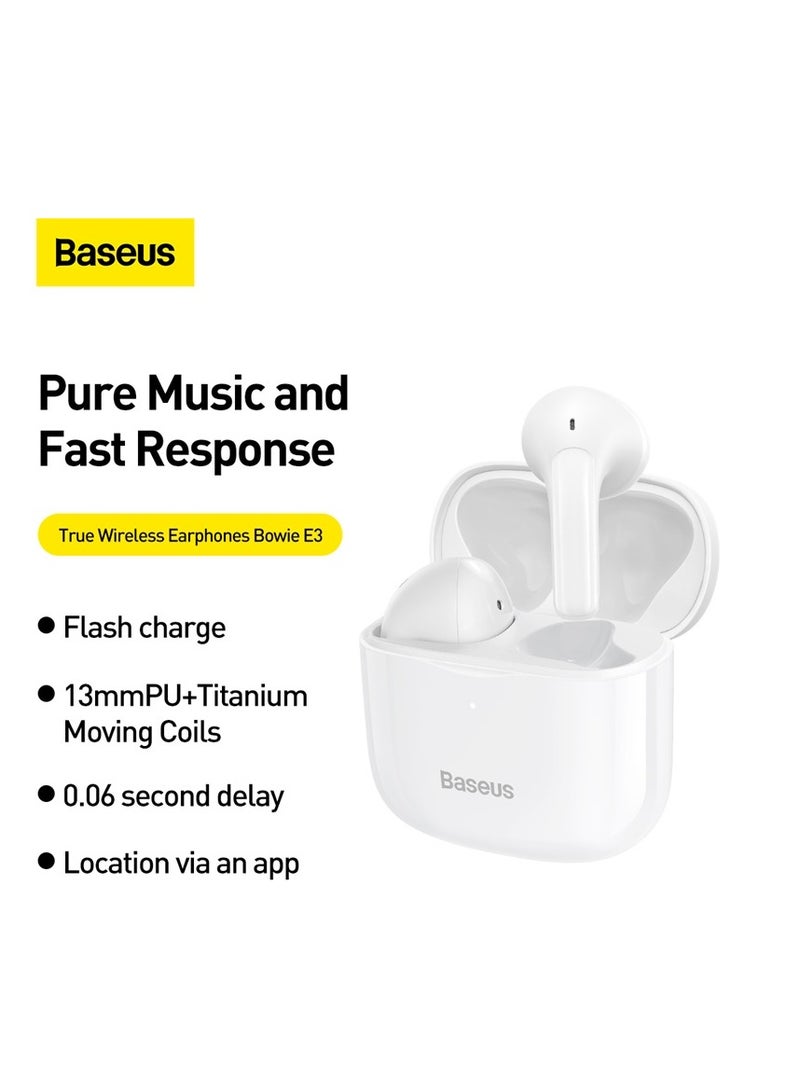 Bowie E3 TWS Wireless Earphone Bluetooth V5.0 Headphone Headset True Wireless Earbuds With Charging Case Support APP Positioning White