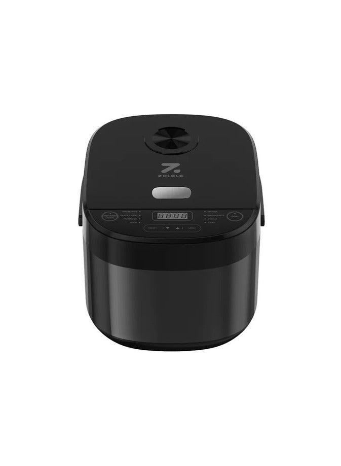 5L Smart Rice Cooker ZB600 Smart Rice Cooker ZB600 for Rice Porridge Soup and More with 16 Preset Cooking Functions and 24-Hour Keep Warm Timer, blak Non-Stick Inner Pot Latest Version