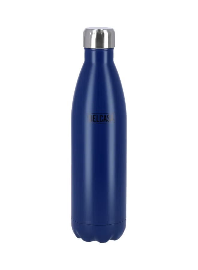 Stainless Steel Water Bottle Blue/Silver 750ml