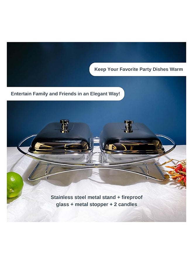 Feast 2-Piece Steel Food Warmer Set 1.5 L