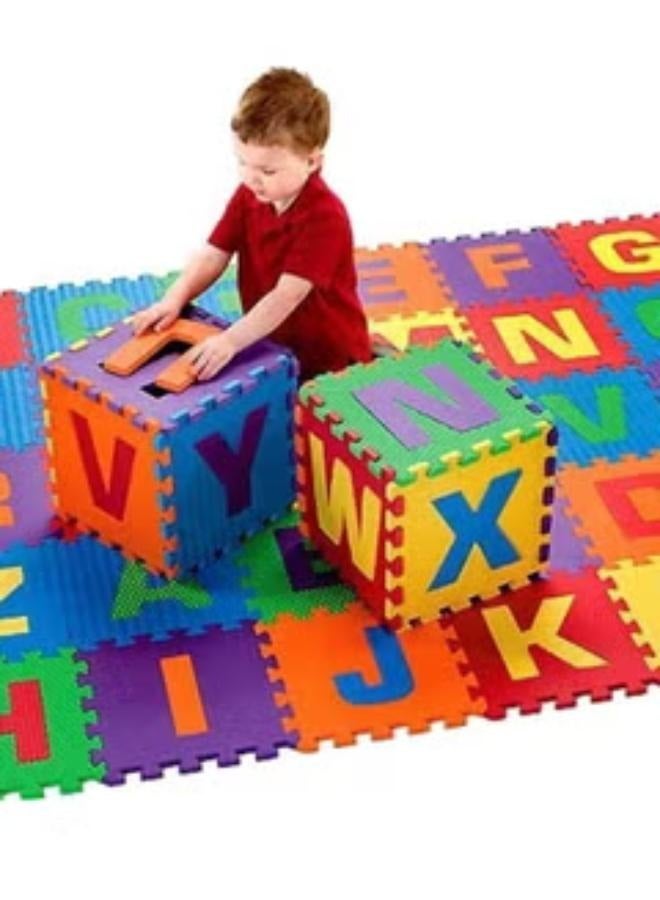 36-Piece Kids Mini Puzzle Foam Interlocking Learning Educational Alphabet Mat 30x30cm