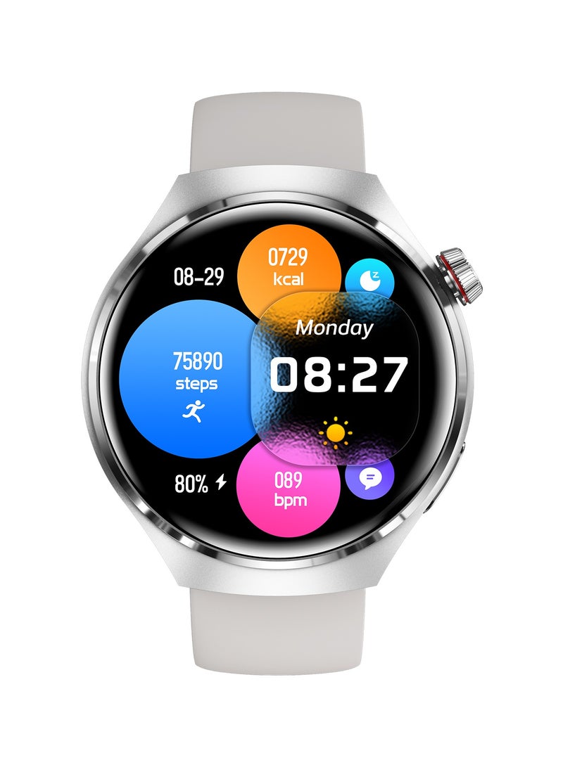 smart watchGT4 PRO with Bluetooth calling function (answer/make calls), fitness tracking watch with sleep monitoring function, suitable for iPhone/Android, IP68 waterproof (ivory white)