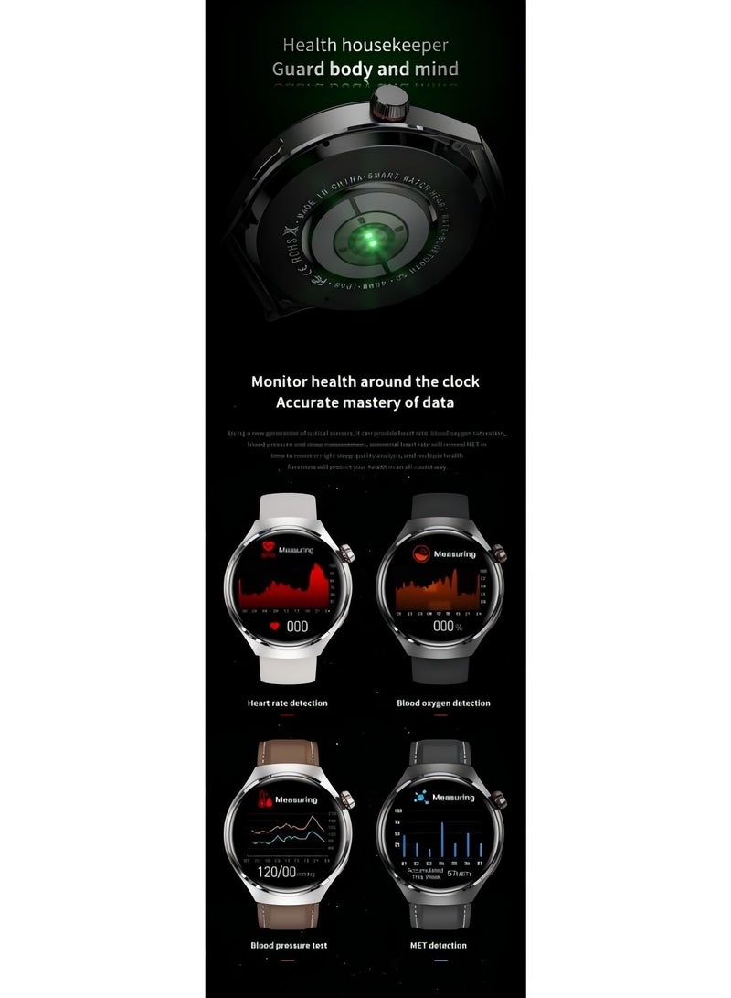 smart watchGT4 PRO with Bluetooth calling function (answer/make calls), fitness tracking watch with sleep monitoring function, suitable for iPhone/Android, IP68 waterproof (ivory white)