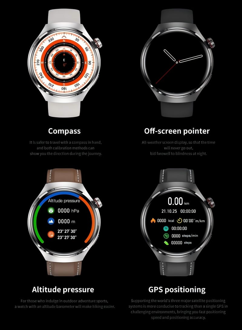 smart watchGT4 PRO with Bluetooth calling function (answer/make calls), fitness tracking watch with sleep monitoring function, suitable for iPhone/Android, IP68 waterproof (ivory white)