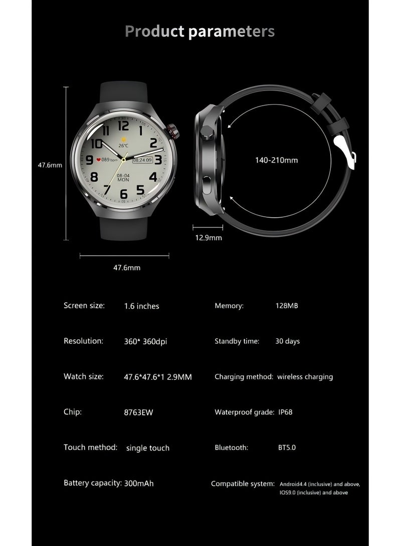 smart watchGT4 PRO with Bluetooth calling function (answer/make calls), fitness tracking watch with sleep monitoring function, suitable for iPhone/Android, IP68 waterproof (ivory white)