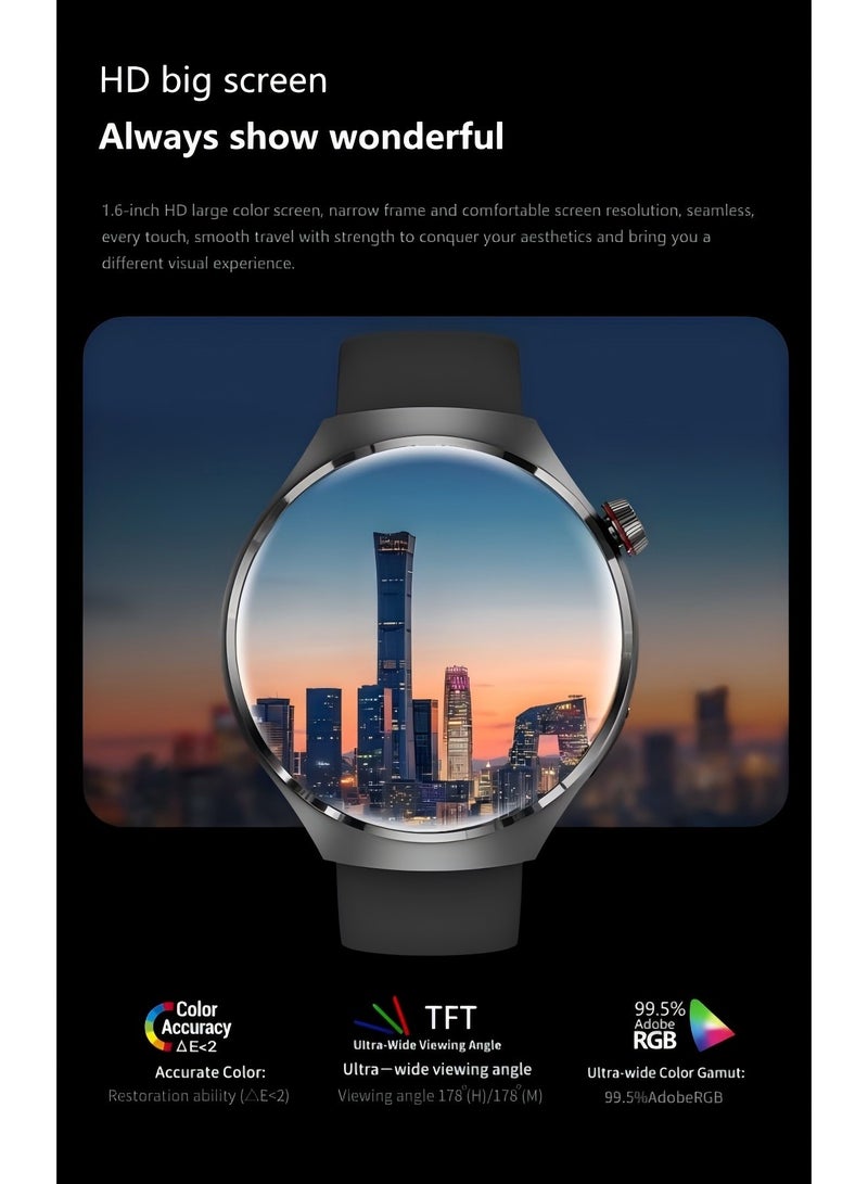 smart watchGT4 PRO with Bluetooth calling function (answer/make calls), fitness tracking watch with sleep monitoring function, suitable for iPhone/Android, IP68 waterproof (ivory white)