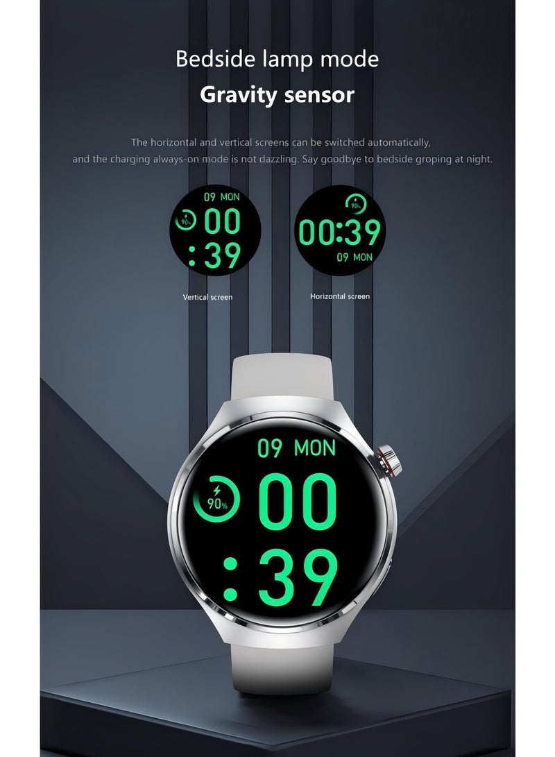 smart watchGT4 PRO with Bluetooth calling function (answer/make calls), fitness tracking watch with sleep monitoring function, suitable for iPhone/Android, IP68 waterproof (ivory white)