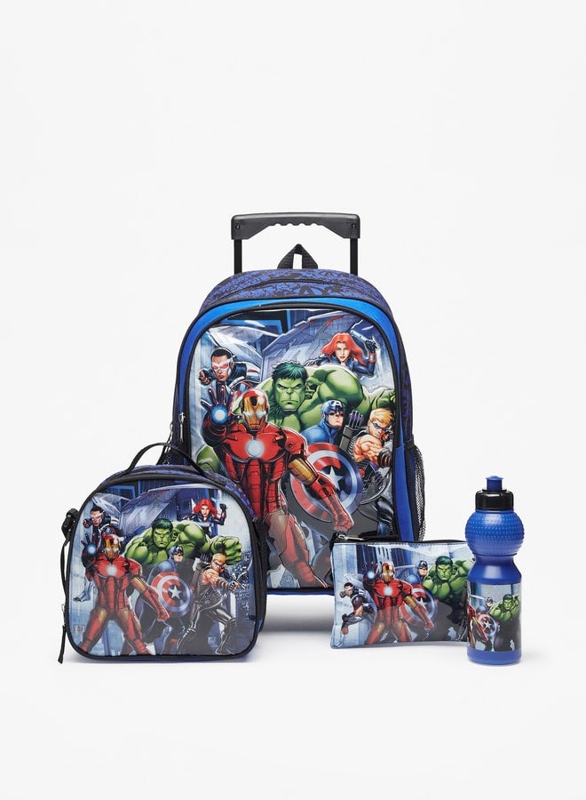 Avengers Print 4-Piece Trolley Backpack Set - 41x31x13 cm