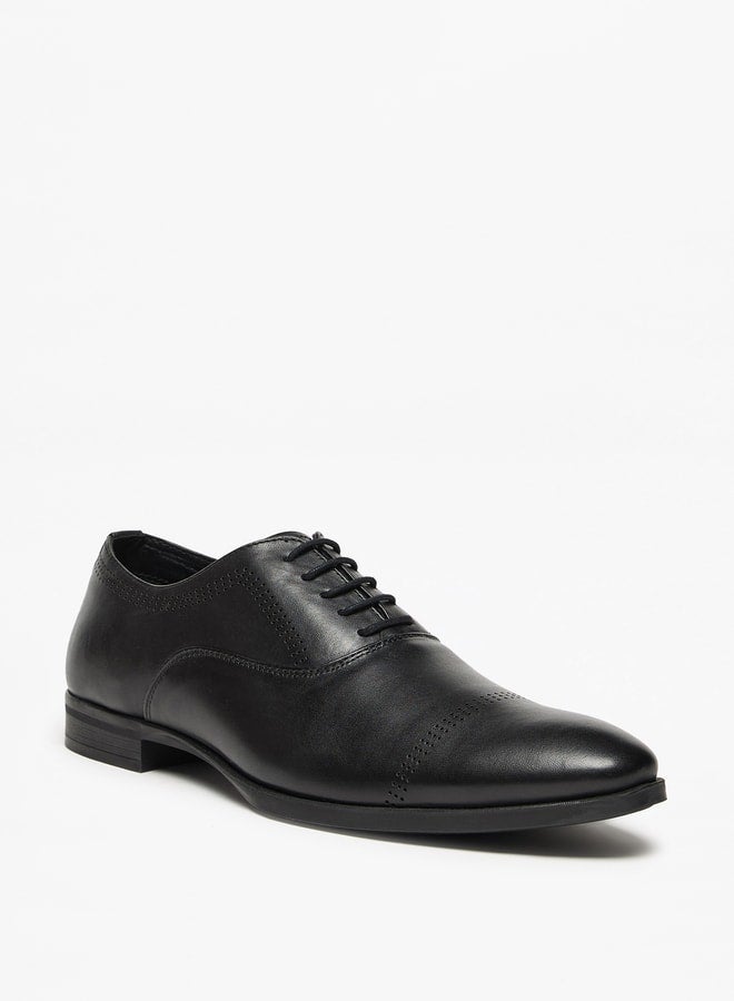 Solid Oxford Shoes with Lace-Up Closure