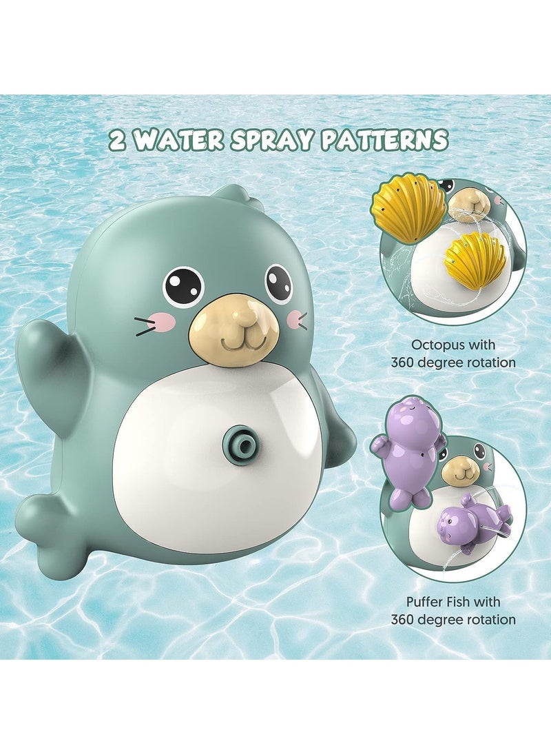Baby Bath Toys Spray Water Bath Toy, Waterproof Sprinkler Bathtub Shower Toys for Toddlers, Floating Swimming Paddling Pool Bathroom Toy Gift for kids Bath Time for 1 2 3 Year Old Boys Girls