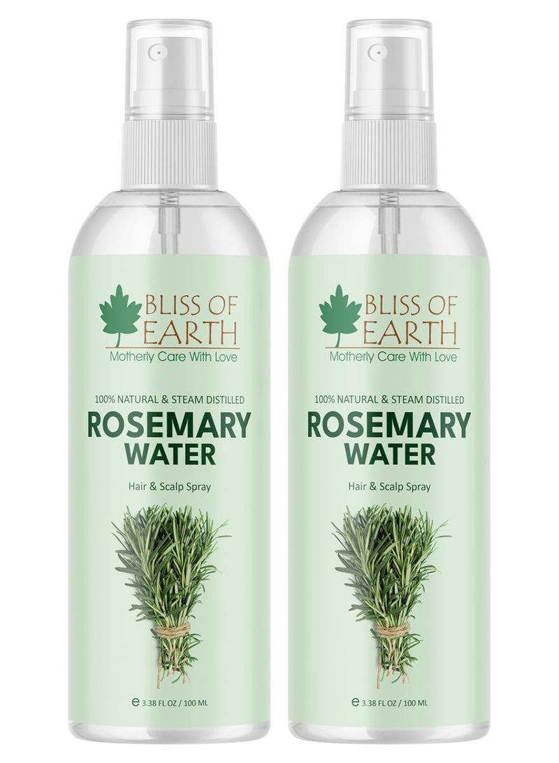 Bliss of Earth Rosemary Water Spray For Hair Growth 100ml (Pack of 2)
