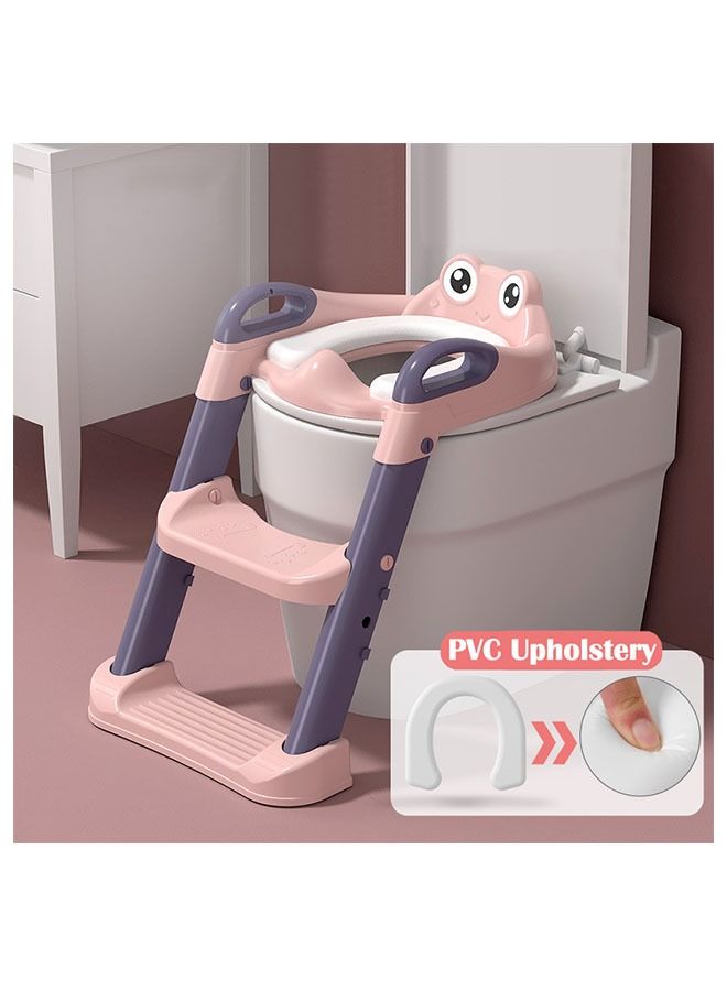 Baby Folding Anti-Slip Potty Training Toilet Chair With Adjustable Ladder