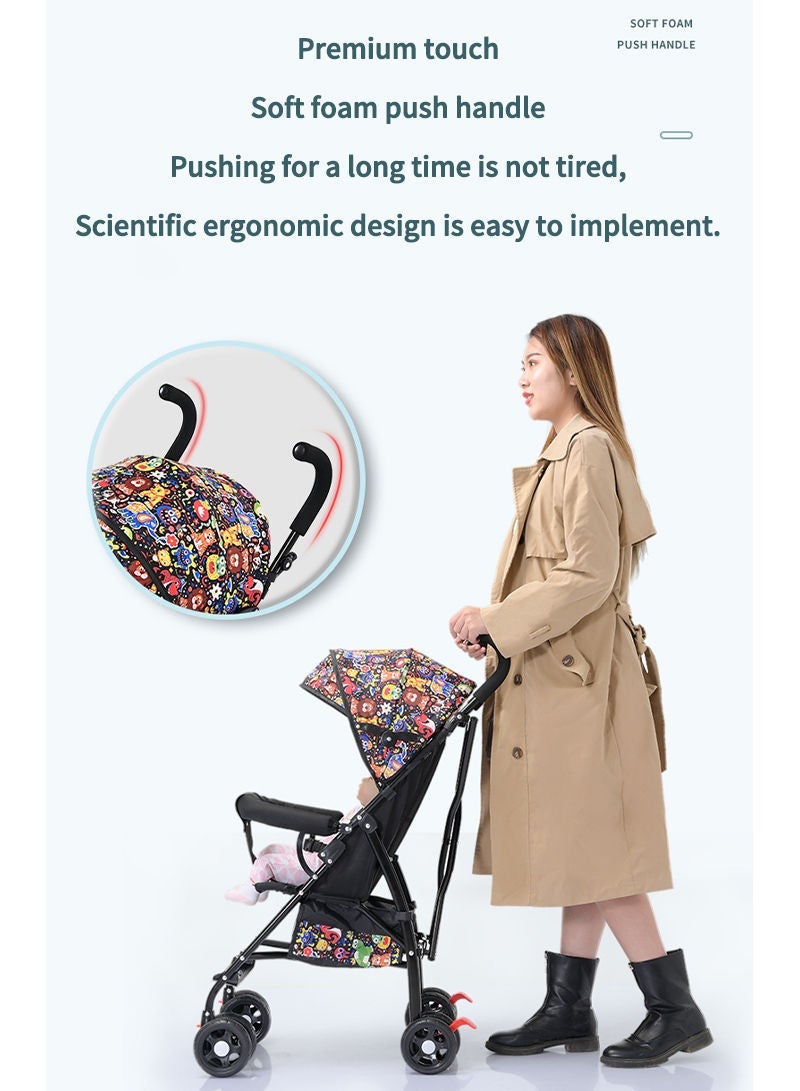 Seat and Sleeper Baby Stroller, Portable Folding Baby Stroller, Simple Umbrella Stroller