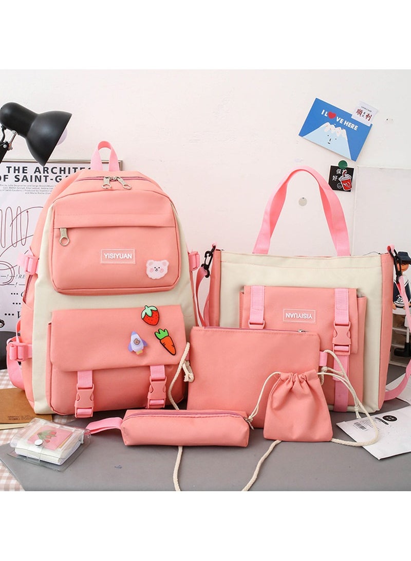 Kids Backpacks 5 pcs Backpack Set School Bag Kids' Book bag Casual pack Travel Backpack include Shoulder Bag Handbag Drawstring&Pencil Bag for Boys or Girls