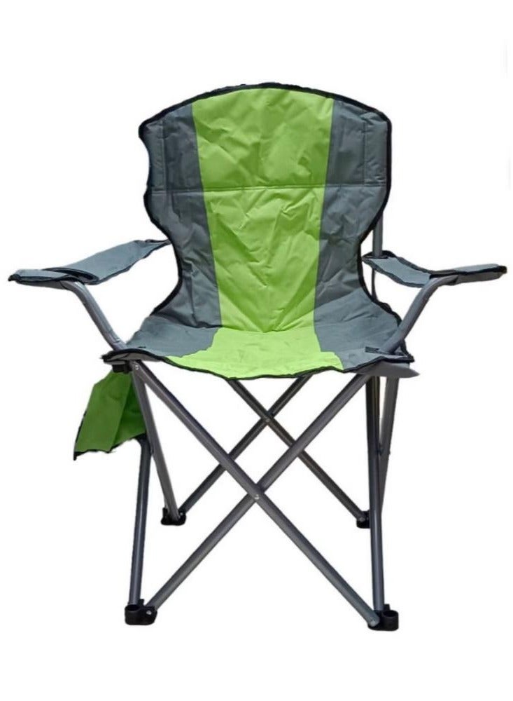 Heavy Duty Folding Beach Chair Foldable Camping Chair with Carry Bag for Adult, Lightweight Folding Camping Chair for Outdoor Camp Beach Travel Picnic Hiking - Large (GREEN)