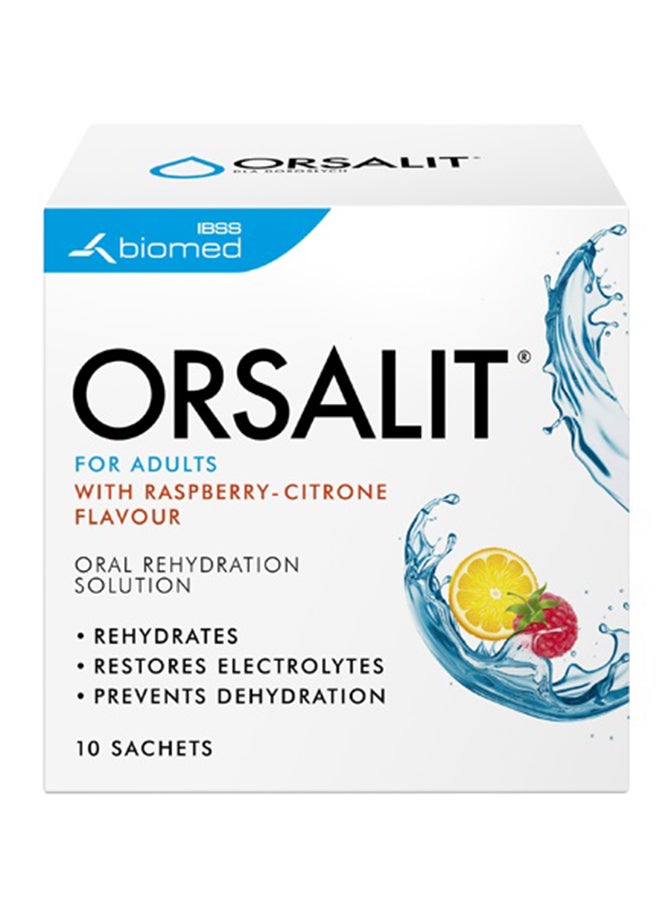 Orsalit Oral Solution Adult Rasp / Lemon 46Gm Sachets 10S