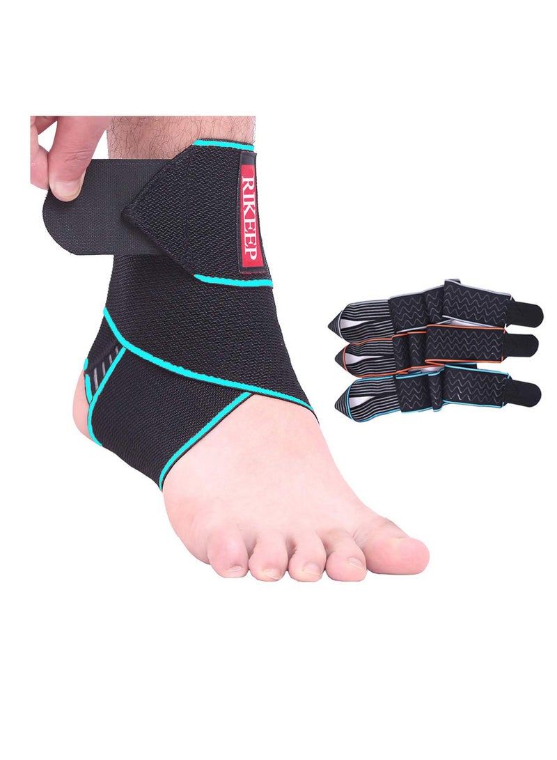 Ankle Support Brace, Breathable Ankle Wrap, Adjustable Compression Ankle Support Wrap Sleeve for Sprained Ankle, Stabilize Ligament, Sports, Against Chronic Ankle Strain Fatigue (1 Pair)