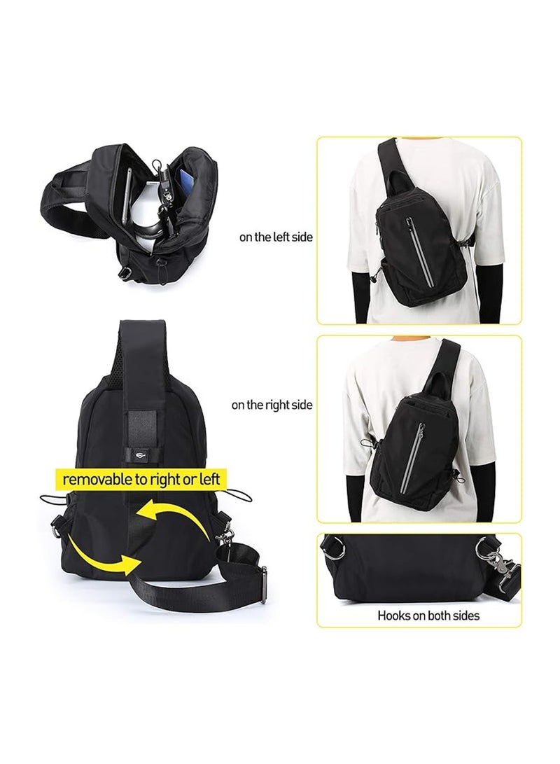 Crossbody Shoulder Bag, Chest Backpack With USB Charging Port, Waterproof, Lightweight,Suitable For Travel, Work, Sports