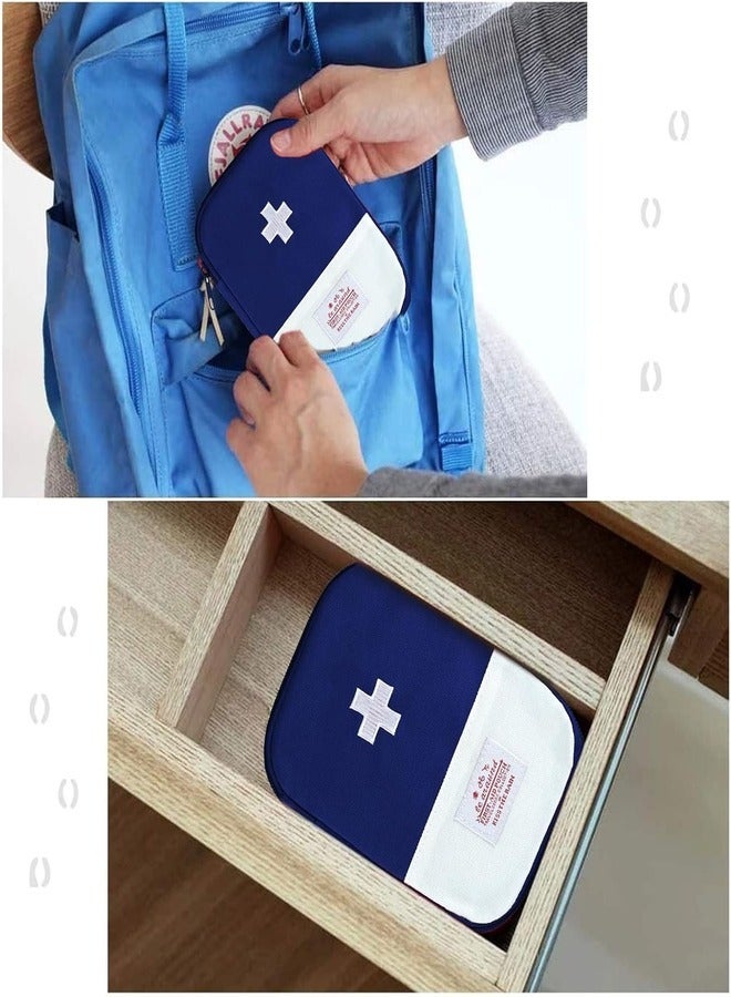 2Pcs Travel Mini First Aid Pouch Portable Mini First Aid Kit Storage Bag for Medicine Boxes Medical Kits Empty Bag for Sports Camping Hiking Outdoor Activities