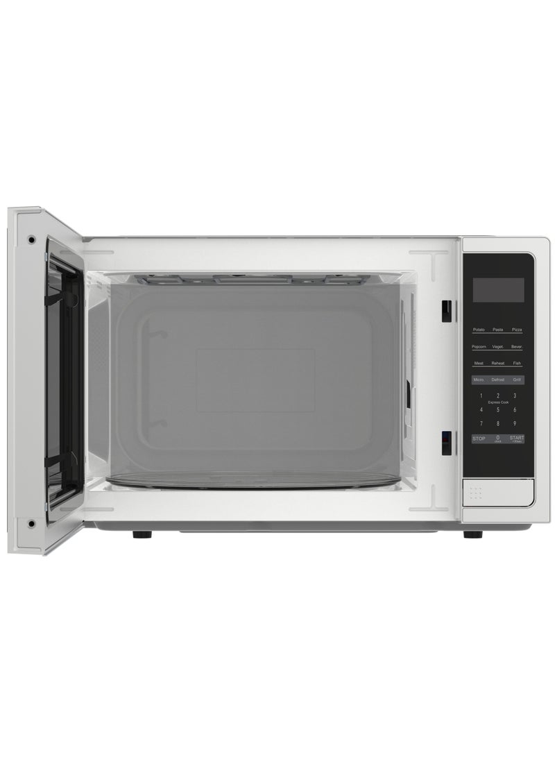 Tornado 42 Liters Digital Microwave Oven 3 in 1 with Grill function 10 Power Levels, 1000W, Touch Control panel, Child-Safety-Lock, Defrost Function, 8 Auto cooking function, Silver, TWDG-42-S-E