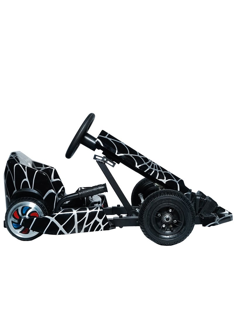 Kids Electric Go Kart Up to 65Kg Riders, 20KM/Hr, Wheel with LED Lights, Safety Kit Included, Black Spider