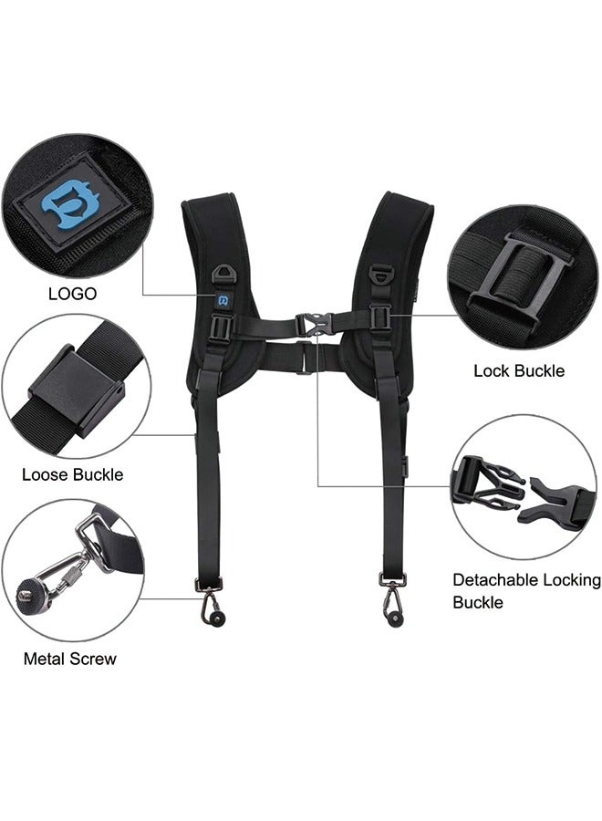 PULUZ Quick Release Double Shoulder Harness Soft Pad Decompression Foam Strap Belt for DSLR Digital Cameras