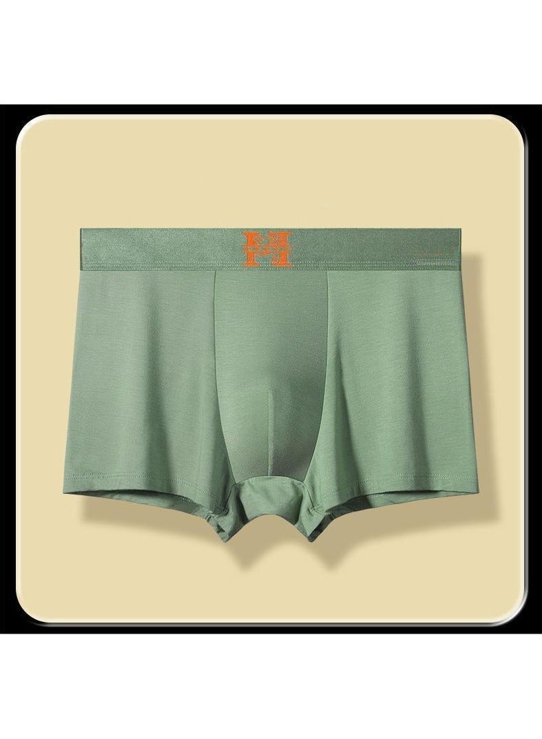 Boxed Men's Solid Color Breathable Four Corner Underwear Of 3 Pieces