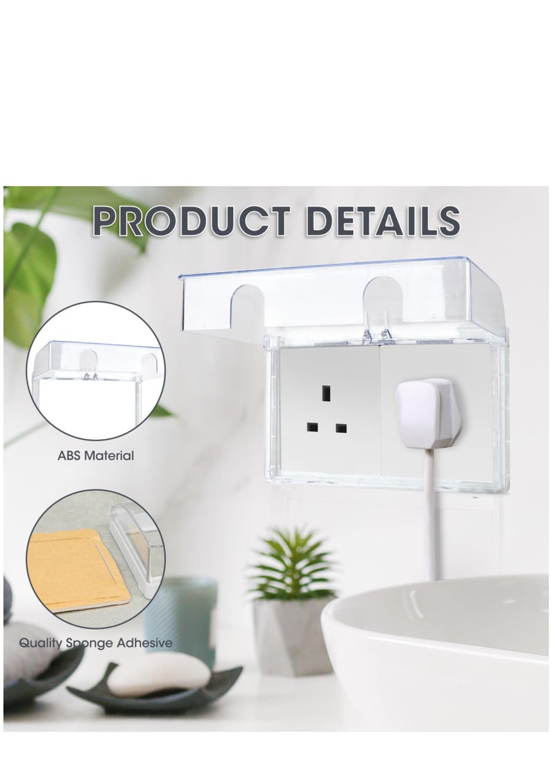 Socket Cover Box, Childproof Electrical Outlet Protector, Waterproof Plug & Light Switch Guard, Baby Proofing Safety for Home Security, 86-Type Double-Position Socket Cover