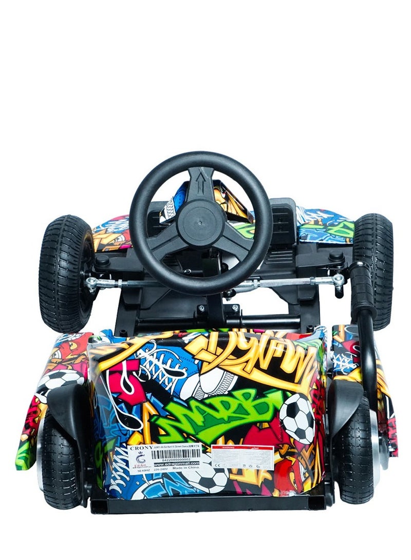 Kids Electric Go Kart Up to 65Kg Riders, 20KM/Hr, Wheel with LED Lights, Safety Kit Included, Street Dance