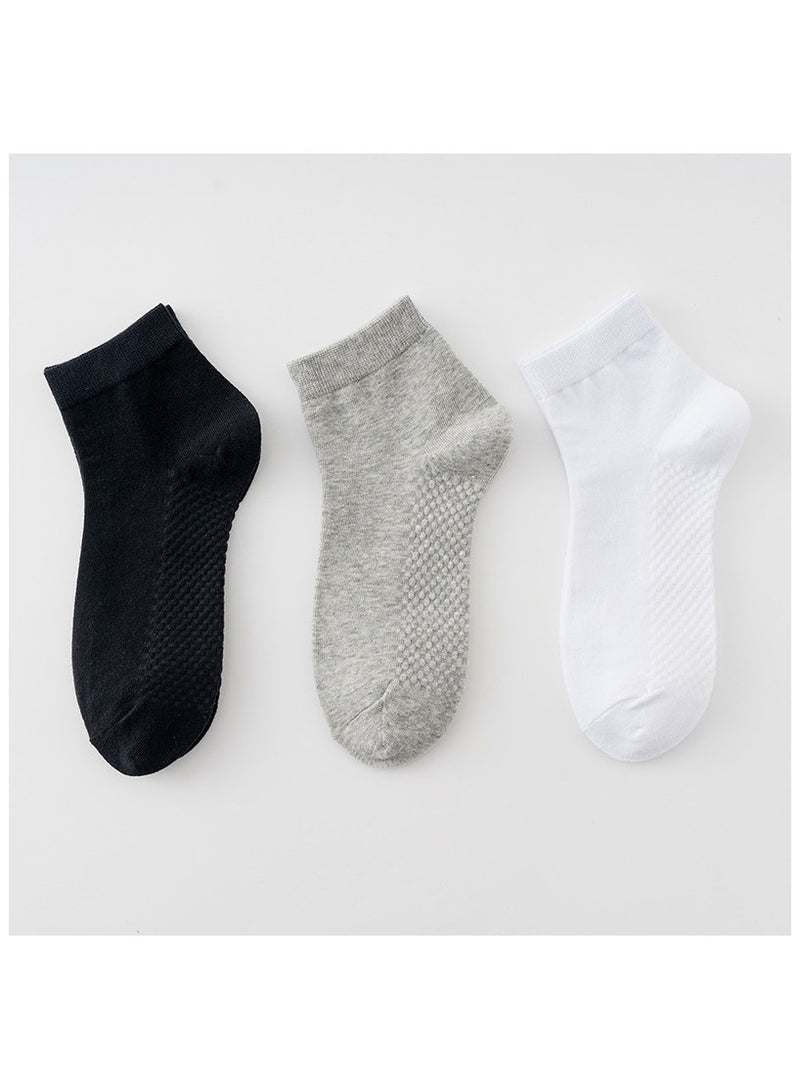 6 Pairs Of Boxed Men's Solid Color Business Style Minimalist Mid Length Socks