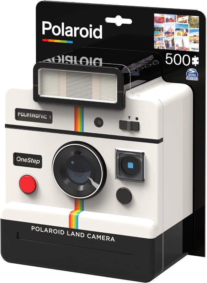 Polaroid, 500-Piece Sweet Treats Jigsaw Puzzle in 3D Tin Container Cool Vintage Retro 70’s Camera, for Kids, Teens, and Adults Aged 12 and up