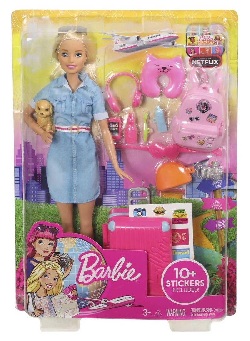 Barbie Travel Doll Blonde With Puppy