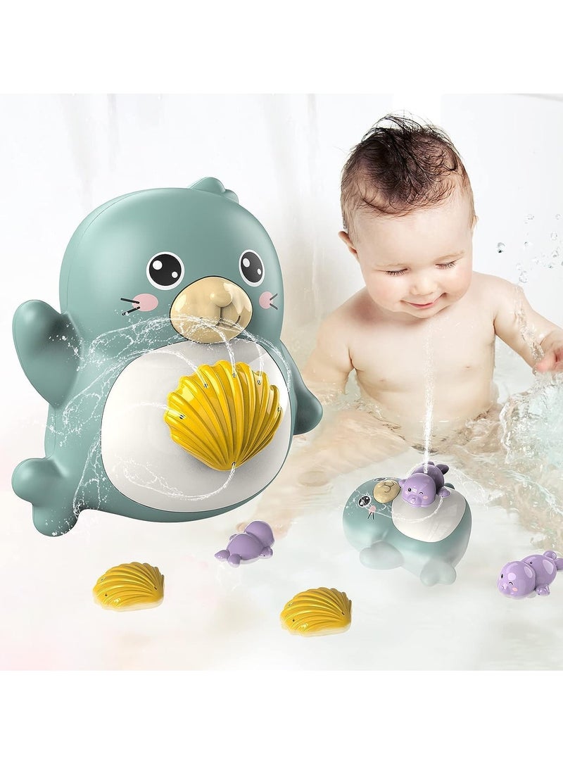 Baby Bath Toys Spray Water Bath Toy, Waterproof Sprinkler Bathtub Shower Toys for Toddlers, Floating Swimming Paddling Pool Bathroom Toy Gift for kids Bath Time for 1 2 3 Year Old Boys Girls