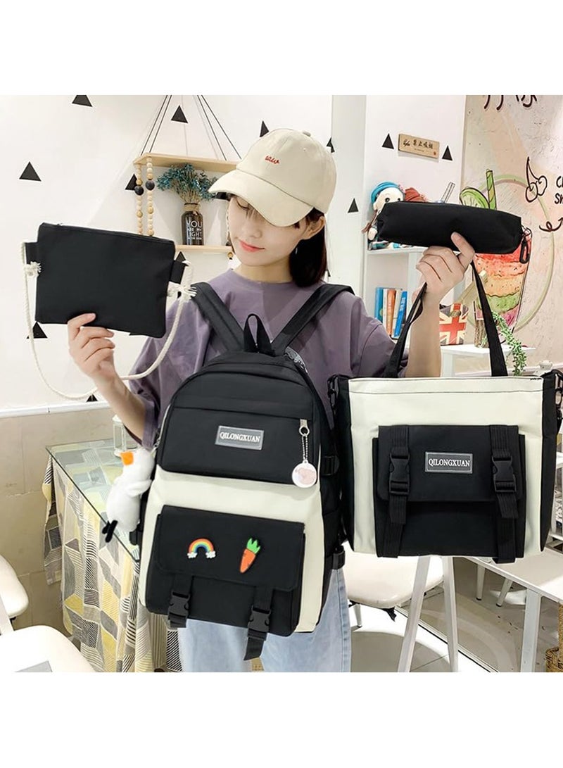 Kids Backpacks 5 pcs Backpack Set School Bag Kids' Book bag Casual pack Travel Backpack include Shoulder Bag Handbag Drawstring&Pencil Bag for Boys or Girls