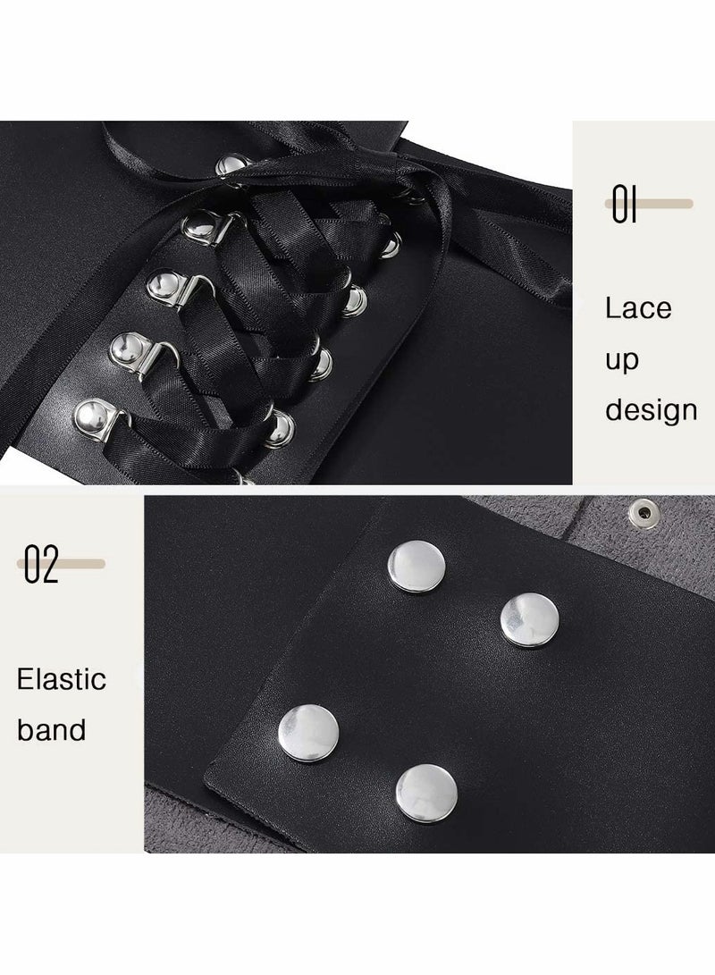 Leather Wide Waist Belt Women Tied Cinch Underbust Corset Belts  Punk Harness Waist Strap for Dresses Costume Rave Body Accessory