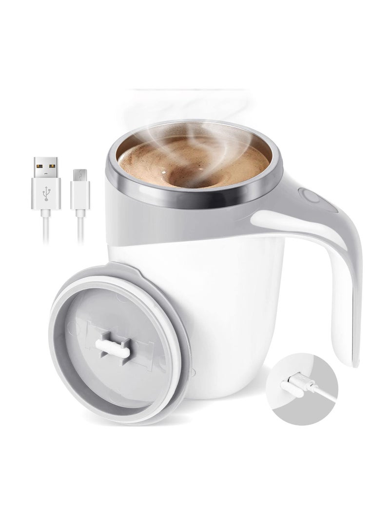 Electric Self-Stirring Coffee Mug, Rechargeable Magnetic Mixing Cup for Coffee, Milk, Tea, Cocoa, and Protein Powder - Portable Stainless Steel Self-Mixing Mug.