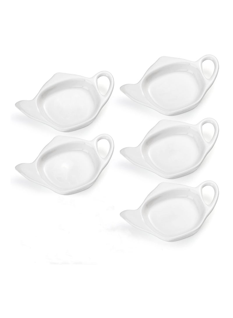 5 Pcs Tea Bag Holder for Used Tea Bag, Teapot Shaped Tea Bag Coasters, Keep Your Tea Time Tidy and Organized with Tea Bag Saucers