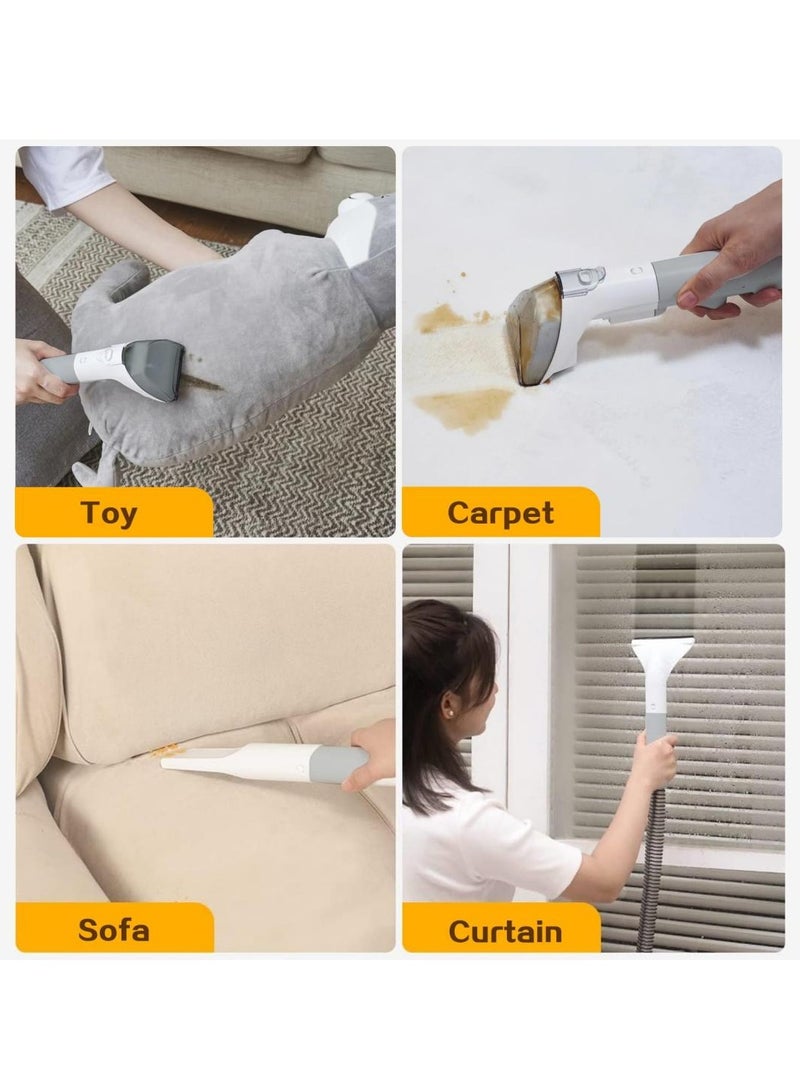 Carpet Cleaner, Wired Dry & Wet Cleaner with 6 Different Brushes, for Carpet/Curtain/Car Seat/Sofa Couch, 450W, K15 White