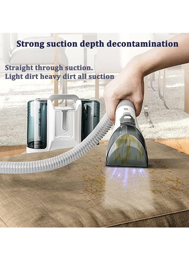 Carpet Cleaner, Wired Dry & Wet Cleaner with 6 Different Brushes, for Carpet/Curtain/Car Seat/Sofa Couch, 450W, K15 White