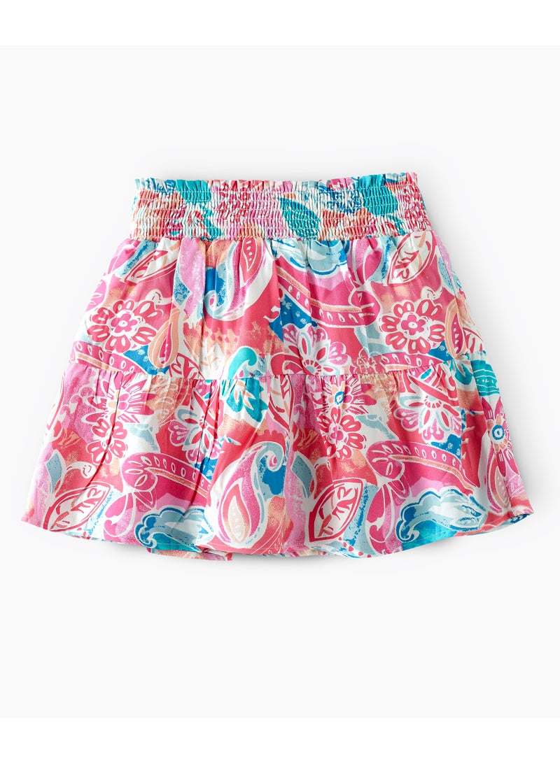 Sunshine Twirls: Girls' Flowy Skirt Breezy Comfort & Summertime Flair