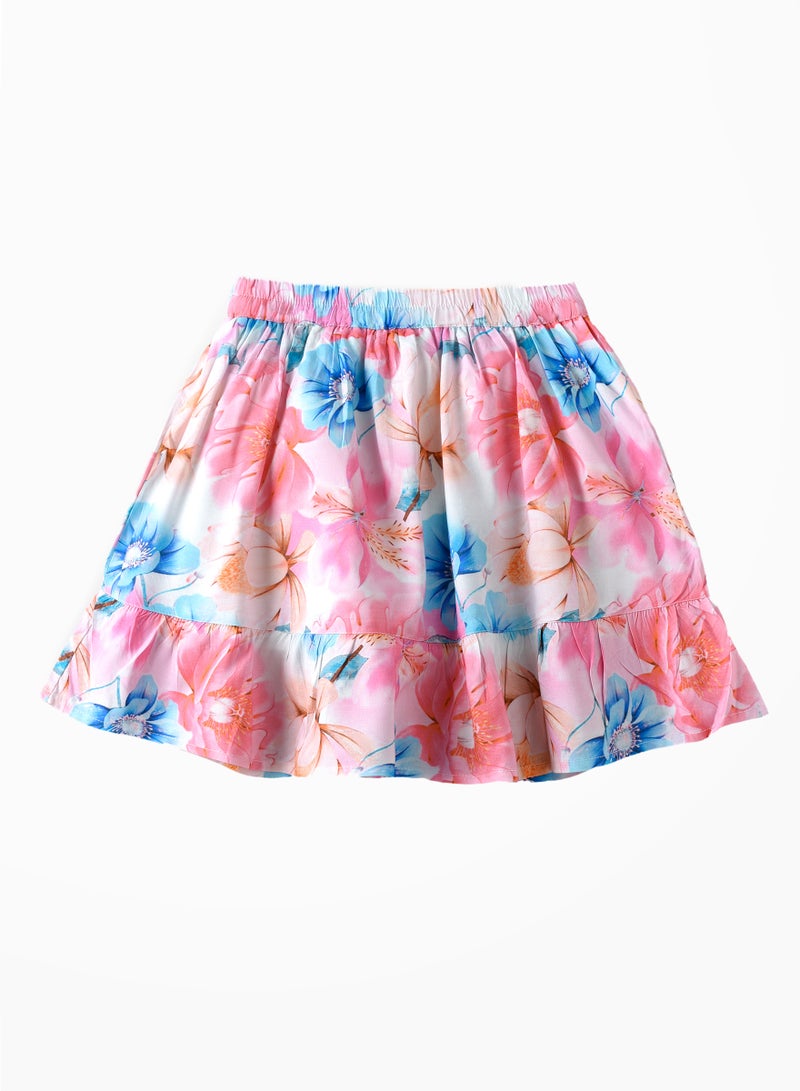 Sunshine Twirls: Girls' Flowy Skirt Breezy Comfort & Summertime Flair