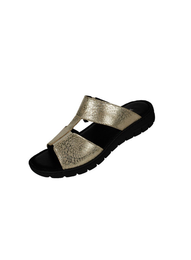 071-2228 Josef Seibel Ladies Casual Flat Sandals 93440 Black/Kombi Gold