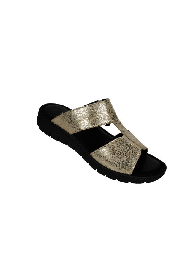 071-2228 Josef Seibel Ladies Casual Flat Sandals 93440 Black/Kombi Gold