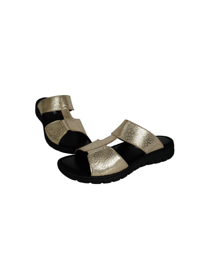 071-2228 Josef Seibel Ladies Casual Flat Sandals 93440 Black/Kombi Gold