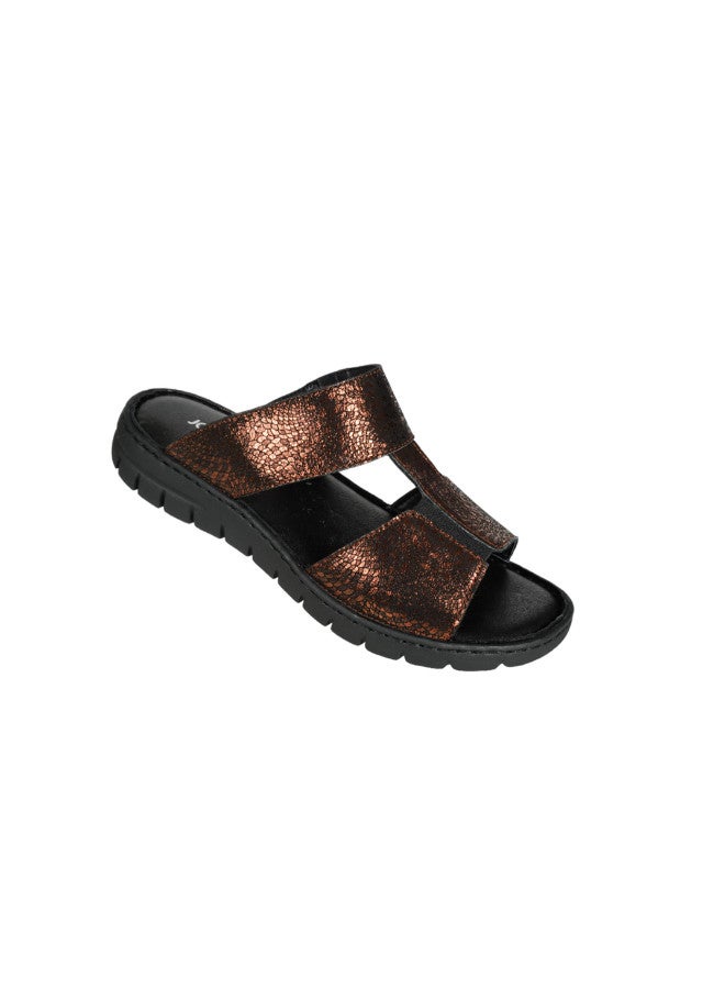 071-2227 Josef Seibel Ladies Casual Flat Sandals 93440 Black/Kombi Bronze