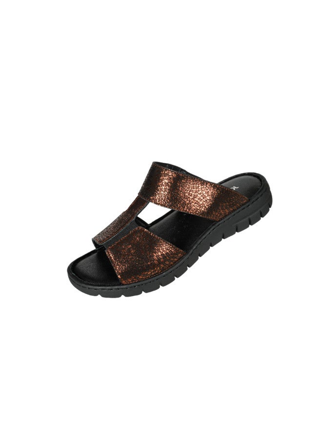 071-2227 Josef Seibel Ladies Casual Flat Sandals 93440 Black/Kombi Bronze