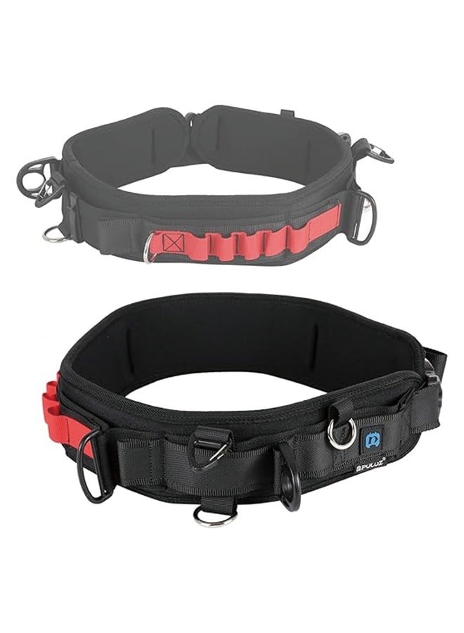 PULUZ Multi-Function Camera Waist Belt for SLR/DSLR Cameras, Adjustable Camera Waist Strap with Hook for Hanging Photography Accessories Fit for Outdoor Photographer,Length Adjustment:29-49in