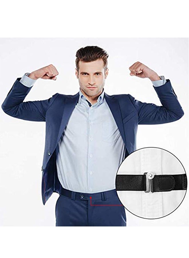 Men Shirt Stays Lock Belt Elastic Stay for Stretchable and Adjustable Waist with Flexible Comfort Silicone Touch Points