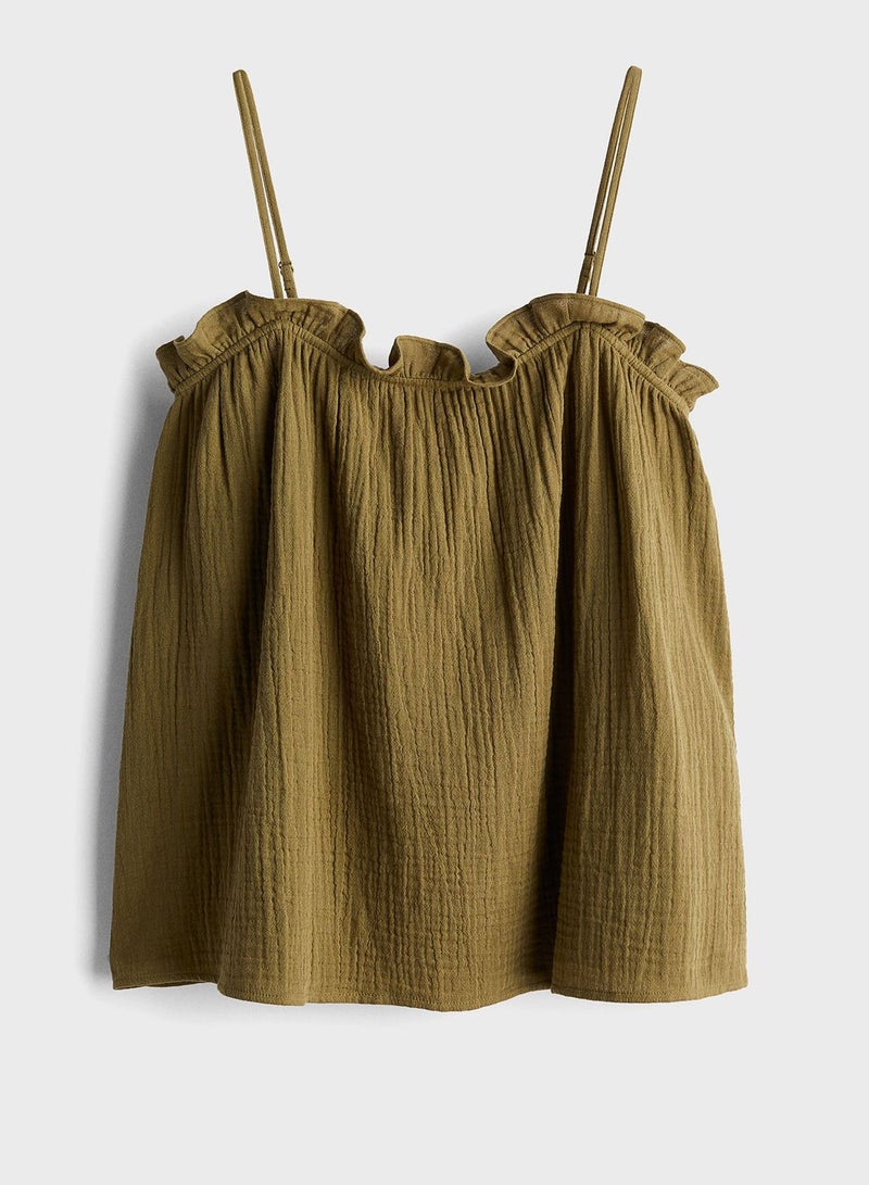 Frill Trimmed Strappy Top