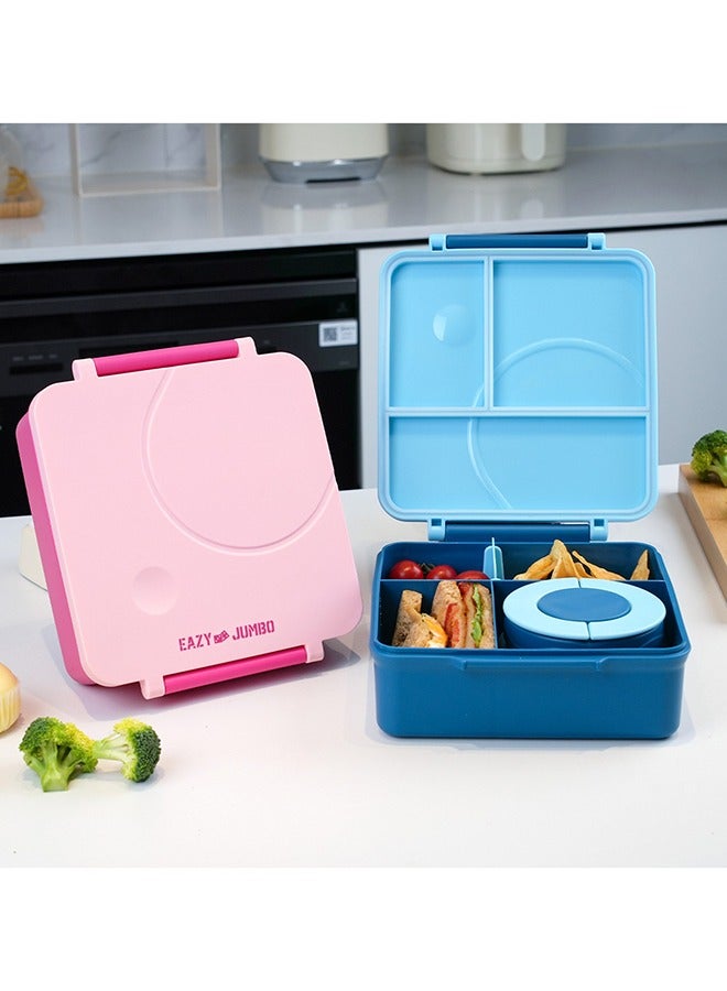 Jumbo Bento Lunch Box With Grey Lunch Bag, Food Jar And Cutlery